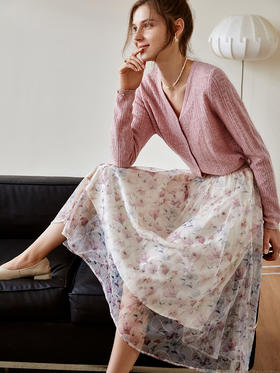 欧芮儿碎花半身裙女2021新款高腰显瘦中长款小个子雪纺大摆裙