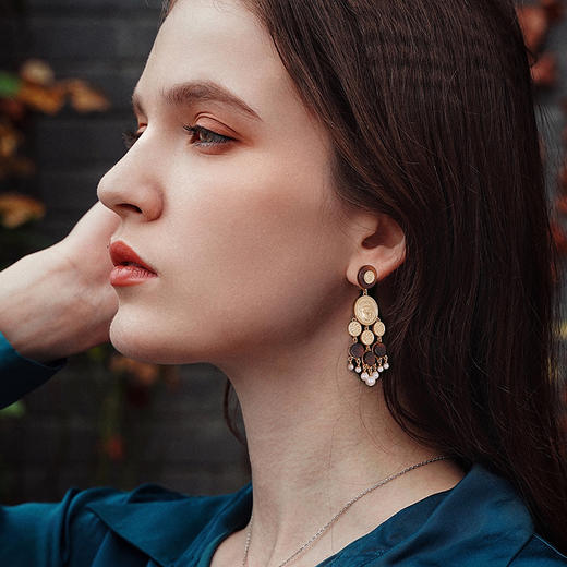 【秋瓷炫&蔡文静同款】Ancient Rome古罗马时期 | 玳瑁流苏耳环 商品图1