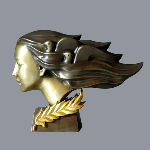 宇达青铜全铜摆件《向往》创意礼品 工艺品 家居摆件  高25cm 商品图0