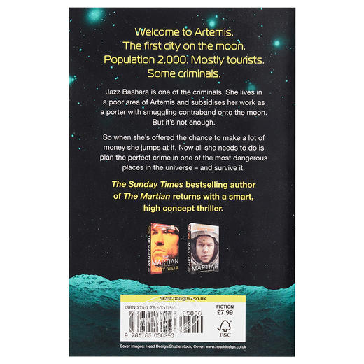 预售 【中商原版】阿耳特弥斯（火星救援作者新作）英文原版 Artemis Andy Weir 科幻小说 商品图1