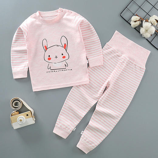 【纯棉更健康 无骨更舒适】宝宝纯棉高腰护肚秋衣秋裤婴幼儿无骨内衣套装儿童睡衣家居服 商品图12