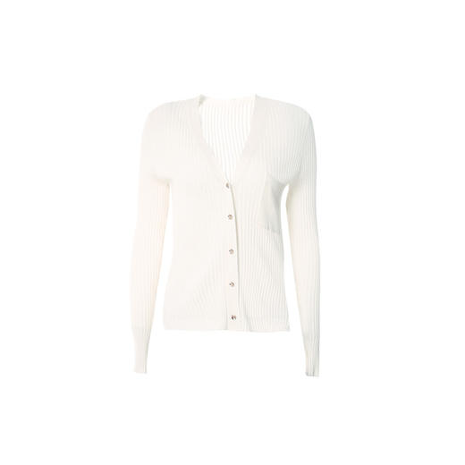 EITIE爱特爱秋冬季新款修身V领纯色长袖针织衫开衫女C2101820针织衫 商品图5