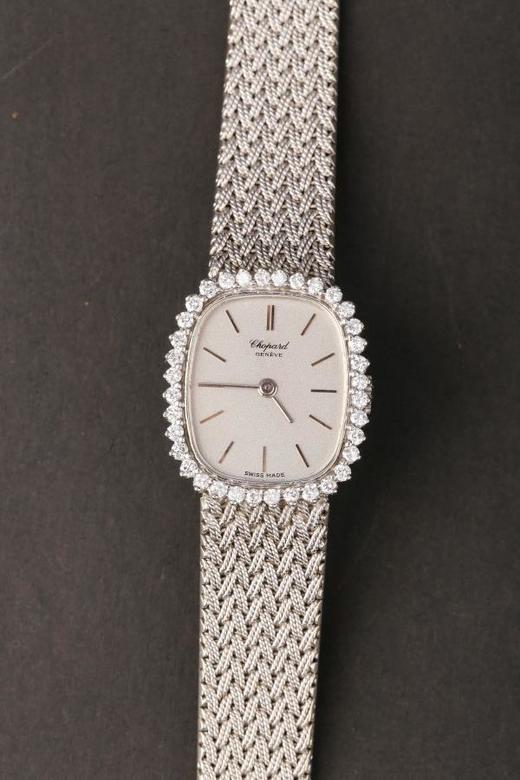 独角鹿西洋古董二手手表瑞士萧邦18K金镶嵌钻石机械腕表女士手表 商品图2