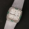 独角鹿西洋古董瑞士18K金镶钻石祖母绿方表盘机械腕表女士手表 商品缩略图1