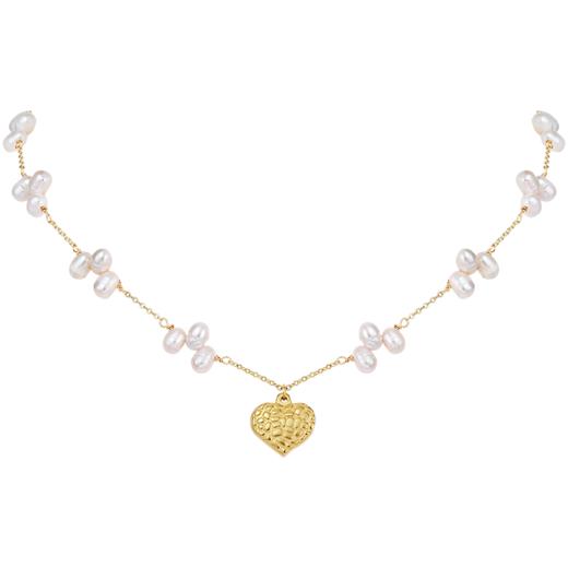 ZEGL淡水珍珠爱心项链女轻奢小众装饰锁骨毛衣链配饰 商品图9