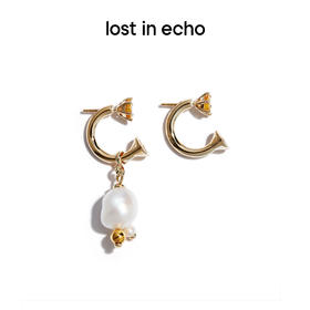 lost in echo 原创设计师品牌 不对称可拆卸设计感钉头锆石珍珠耳环耳钉