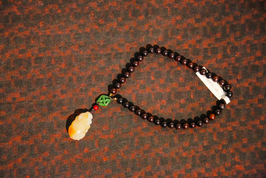 「小叶紫檀」碧玉云扣玛瑙貔貅吊坠手链 8mm 商品图2