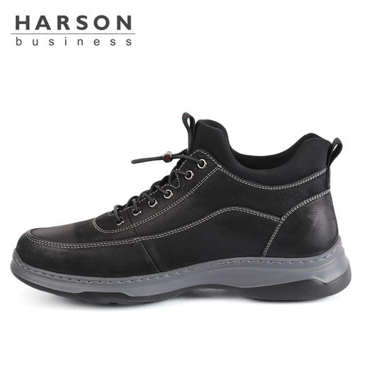 哈森男鞋休闲加绒一脚蹬软底鞋MA14627 商品图3