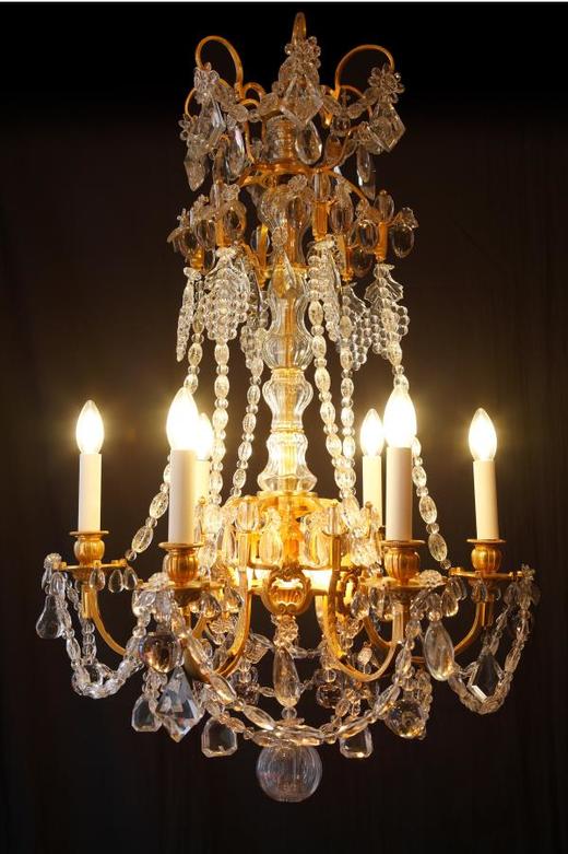 独角鹿西洋古董法国路易十六风格花果主题铜鎏金双色水晶枝形吊灯 商品图2