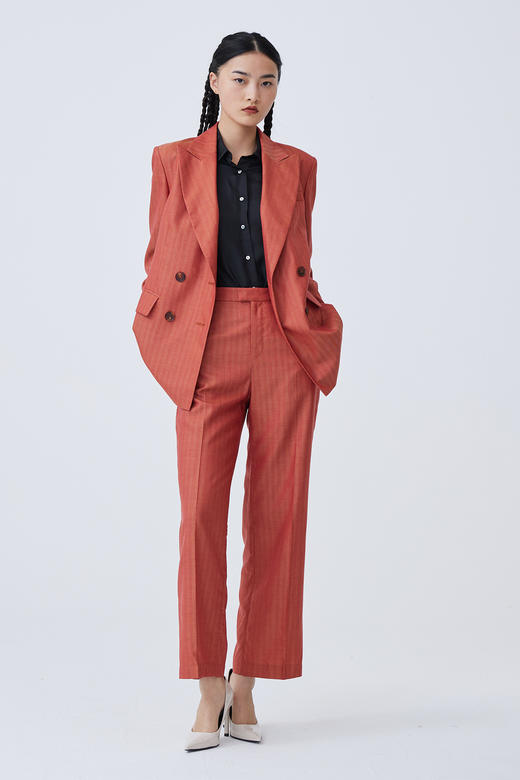 双排扣人字纹女西服 SJF93W365N 商品图1
