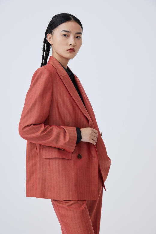  双排扣人字纹女西服 SJF93W365N 商品图0