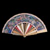 独角鹿西洋古董广东十三行银鎏金累丝烧蓝贝壳檀木双面手绘折扇 商品缩略图0