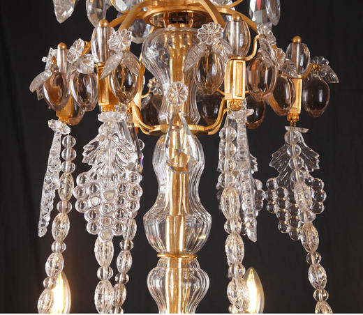 独角鹿西洋古董法国路易十六风格花果主题铜鎏金双色水晶枝形吊灯 商品图3