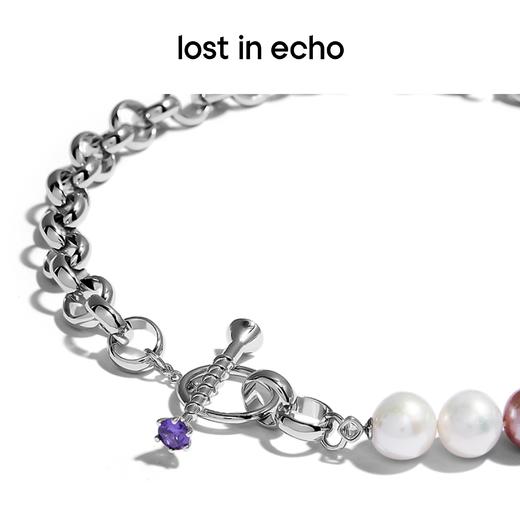 lost in echo 原创设计师品牌 设计感拼色不对称珍珠钉子OT扣项链男女同款 商品图3