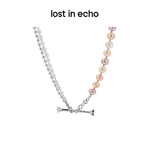 lost in echo 原创设计师品牌 设计感不对称珍珠拼接双层钉子项链 商品图2