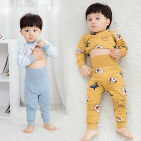 【纯棉更健康 无骨更舒适】宝宝纯棉高腰护肚秋衣秋裤婴幼儿无骨内衣套装儿童睡衣家居服