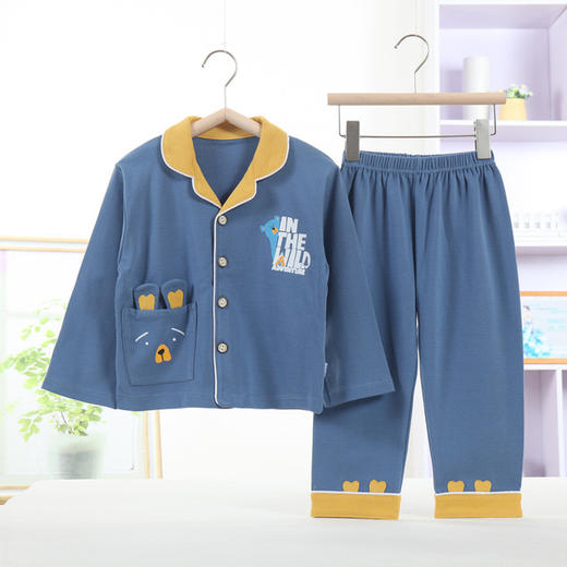 【舒适棉质 感受天然柔软】100%纯棉秋冬新款儿童开衫家居服男女中小童宝宝卡通动漫棉睡衣套女孩翻领韩版套装 商品图2