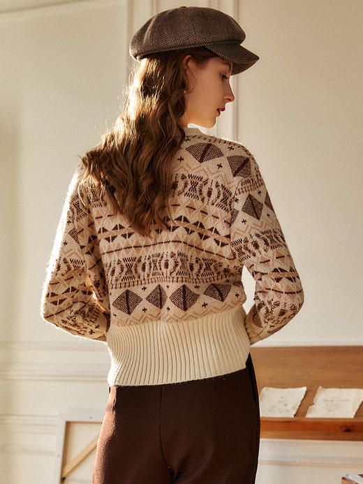 欧芮儿套头毛衣女春秋新款2021宽松显瘦慵懒时尚复古洋气休闲上衣 商品图3