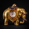 独角鹿西洋古董钟表瑞士珐琅饰黄金镶嵌钻石大象造型吊坠式怀表 商品缩略图0