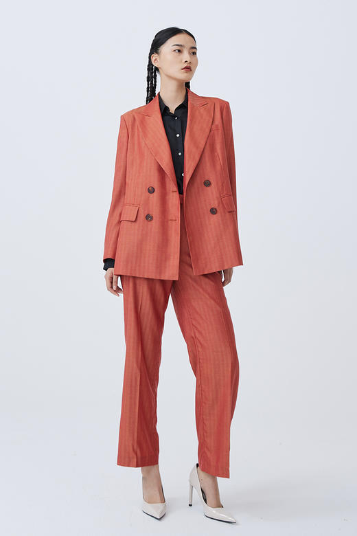 人字纹直筒女裤 SJF93W363B 商品图1