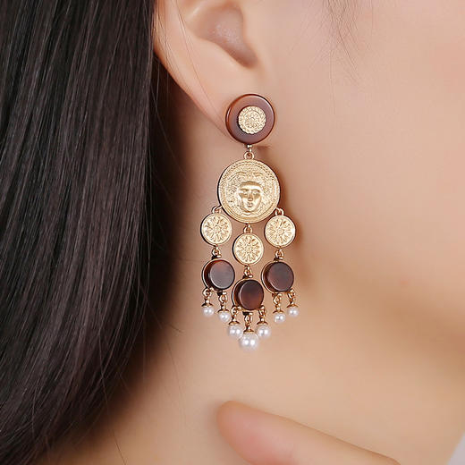 【秋瓷炫&蔡文静同款】Ancient Rome古罗马时期 | 玳瑁流苏耳环 商品图3