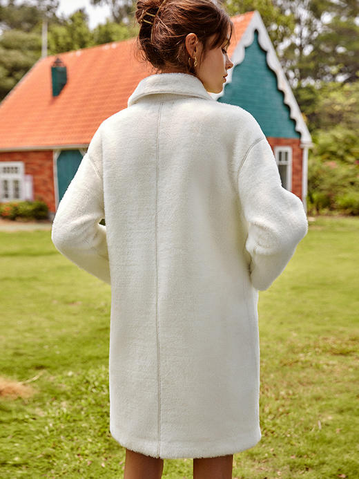 欧芮儿白色外套女春新款2025宽松显瘦时尚洋气休闲中长拼接大衣 商品图3