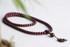 W°XYZT0168微笑弥勒 百年紫檀0.6*0.7*108粒