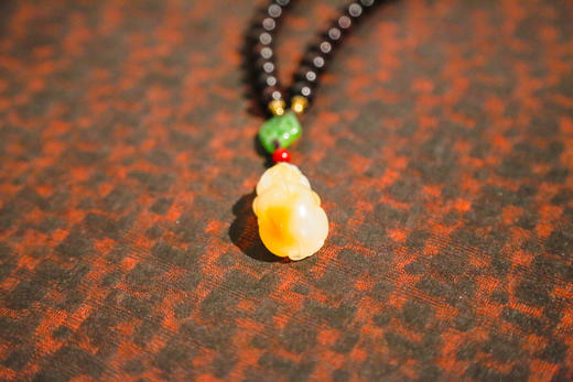 「小叶紫檀」碧玉云扣玛瑙貔貅吊坠手链 8mm 商品图3