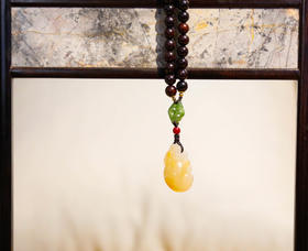 「小叶紫檀」碧玉云扣玛瑙貔貅吊坠手链 8mm