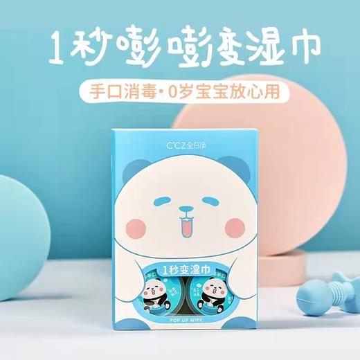 CCZ全日净一次性便携儿童婴儿餐具玩具免洗专用消毒杀菌按压湿巾18*2 商品图0