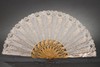 独角鹿西洋古董法国银色蝴蝶刺绣扇面镂空雕刻镀金木扇骨折扇 商品缩略图2
