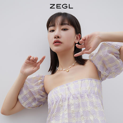 ZEGL淡水珍珠爱心项链女轻奢小众装饰锁骨毛衣链配饰 商品图8