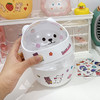 【桌面垃圾桶笔筒】ins简约桌面带盖子翻盖垃圾桶学生宿舍小型可爱小熊收纳盒少女心笔筒 商品缩略图0