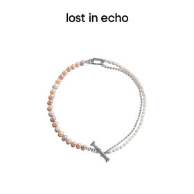 lost in echo 原创设计师品牌 设计感不对称珍珠拼接双层钉子项链
