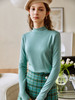 欧芮儿长袖针织衫女新款2021修身薄款半高领纯色内搭打底衫 商品缩略图2