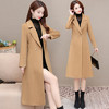 WE- HSY-E21C129双面羊绒过膝大衣女中长2021秋冬新款修身加厚气质优雅毛呢外套 商品缩略图3