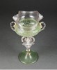 独角鹿西洋古董意大利出品威尼斯Murano玻璃绿色双耳高脚杯 商品缩略图1