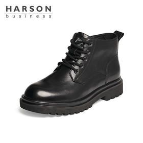 哈森男鞋2021秋季新款商务休闲短筒时尚经典马丁靴MA14073