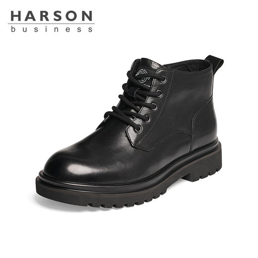 哈森男鞋2021秋季新款商务休闲短筒时尚经典马丁靴MA14073 商品图0