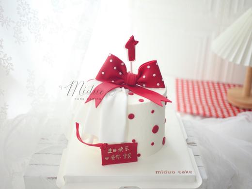 女孩款 翻糖蝴蝶结 红色波点 甜美裙边 周岁礼 小红书网红款 商品图1