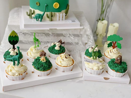 恐龙系列主题杯子蛋糕，配饰会随机组合搭配，每款都是惊喜 商品图2