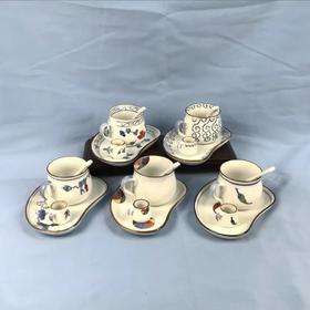 日本雅峰五种花色茶具套组 5套装 原盒保留 实物见视频