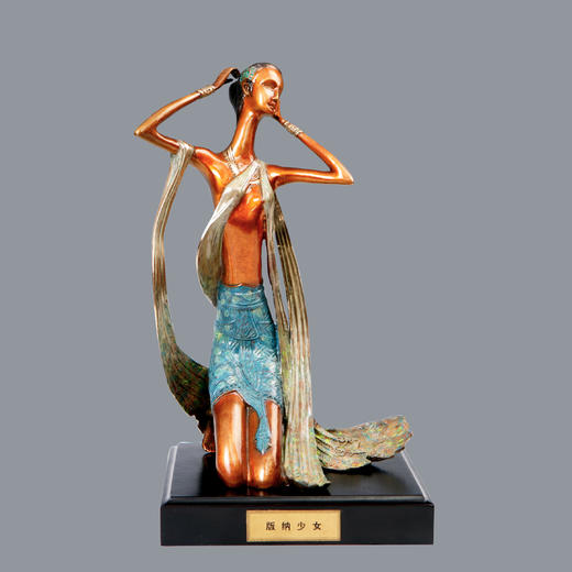 宇达青铜全铜摆件《版纳少女》创意礼品 工艺品 家居摆件 高30.5cm 商品图0