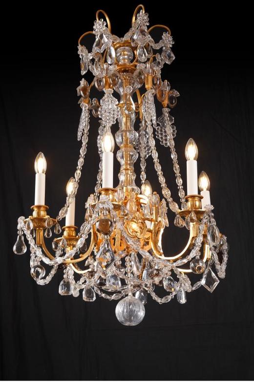 独角鹿西洋古董法国路易十六风格花果主题铜鎏金双色水晶枝形吊灯 商品图1