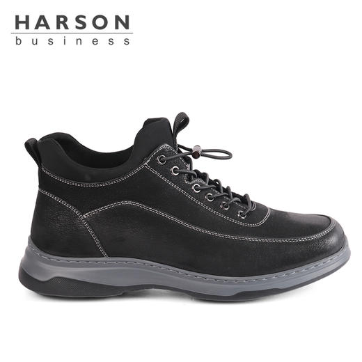 哈森男鞋休闲加绒一脚蹬软底鞋MA14627 商品图4