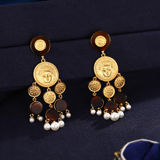 【秋瓷炫&蔡文静同款】Ancient Rome古罗马时期 | 玳瑁流苏耳环 商品图4
