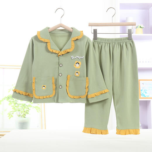 【舒适棉质 感受天然柔软】100%纯棉秋冬新款儿童开衫家居服男女中小童宝宝卡通动漫棉睡衣套女孩翻领韩版套装 商品图14