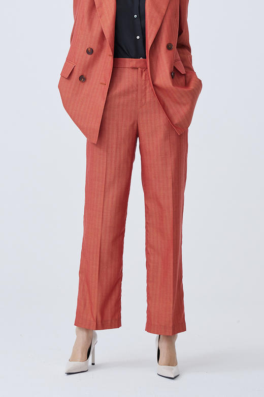 人字纹直筒女裤 SJF93W363B 商品图0