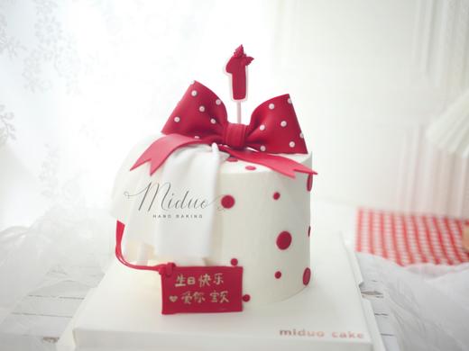 女孩款 翻糖蝴蝶结 红色波点 甜美裙边 周岁礼 小红书网红款 商品图2