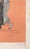独角鹿西洋古董法国画家乔治·布拉克签名石版画粉色背景中的人物 商品缩略图3